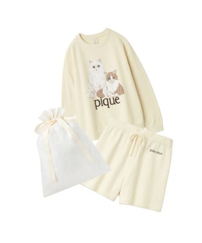 【ラッピング済み】エアリーモコキャットジャガードプルオーバー＆ショートパンツSE