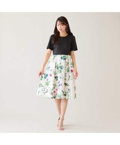 ローズティアラ RoseTiara クラシカルローズコンビワンピース