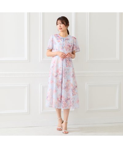 ローズティアラ RoseTiara シアーチェックレースアップワンピース