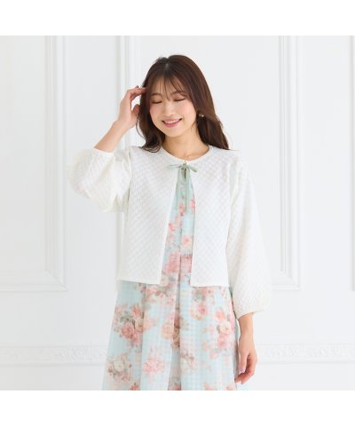 ローズティアラ RoseTiara 透かし編みニットジャカードカーディガン