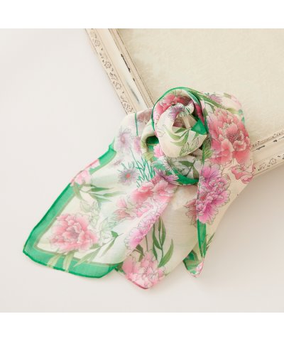 ローズティアラ RoseTiara 【接触冷感】ボタニカルプリントストール