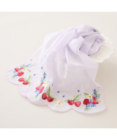 ローズティアラ RoseTiara フルーツ柄スカラップ刺繍ストール