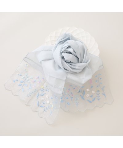 ローズティアラ RoseTiara オーガンジーボタニカル刺繍ストール
