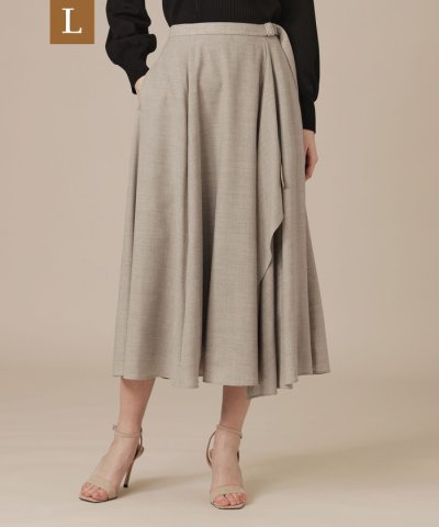 【L】ポリエステルウールビエラスカート