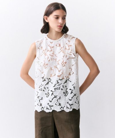 CITRINE / エンブロイダリーレースノースリーブブラウス