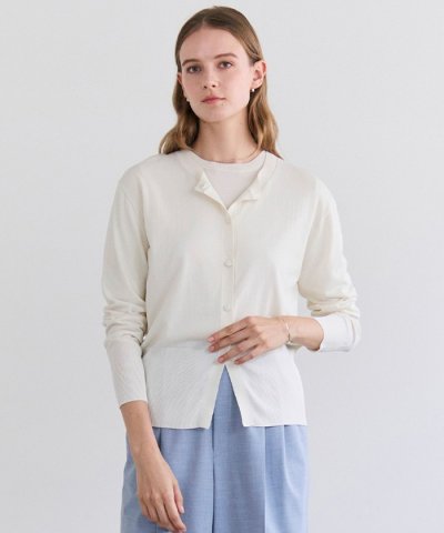 JULIE / コットンシルク クルーネックカーディガン