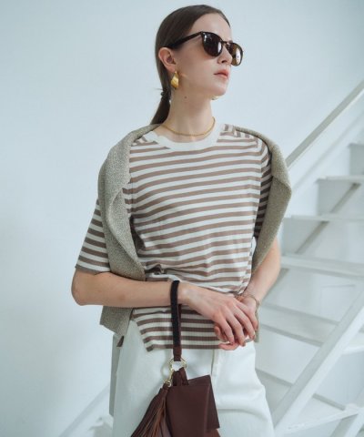 JULIE / コットンシルク 2WAY半袖ニット