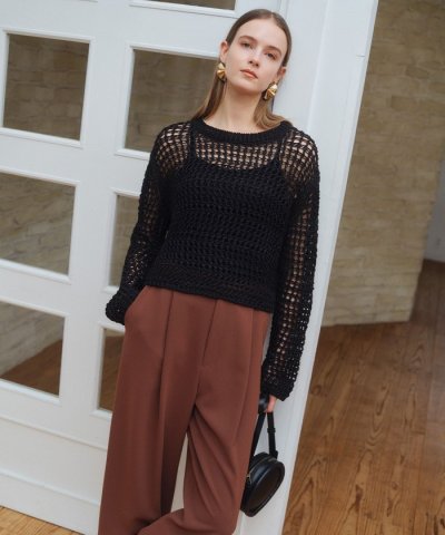 UVITE / コットンメッシュクロップドニット