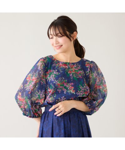 ローズティアラ RoseTiara 【セットアップ対応】フラワーブーケ柄パフスリ