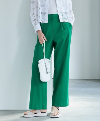 ドライリネンストレッチ ワイドストレートパンツ