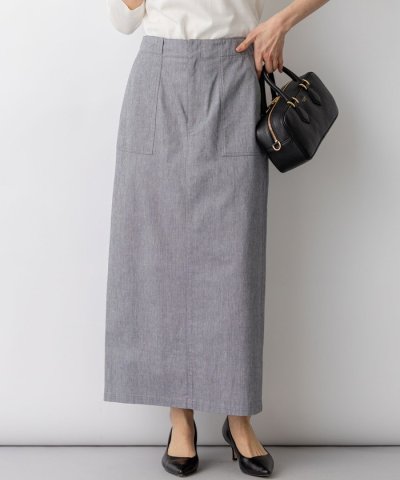 スラブツイルストレッチ Iライン スカート