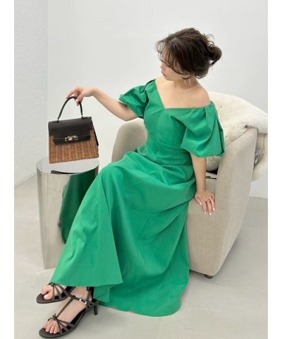 【00サイズあり】ボリュームパフスリーブワンピース