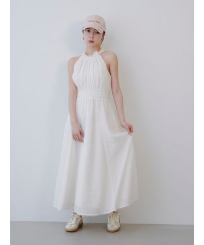 【WEB限定00サイズ】アメリカンスリーブフリンジジャガードワンピース