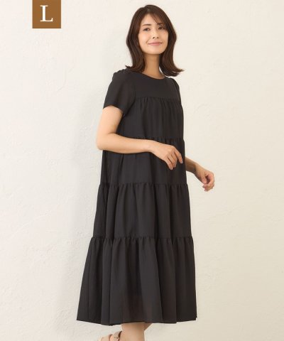 【WEB限定】【L】ボイルワッシャーティアード ドレス