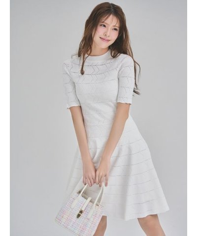 【洗える】アイレット柄ミニワンピース