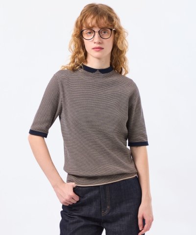 【LEE4月号/蛯原友里さん着用】Cleric Collar Knit ハーフス