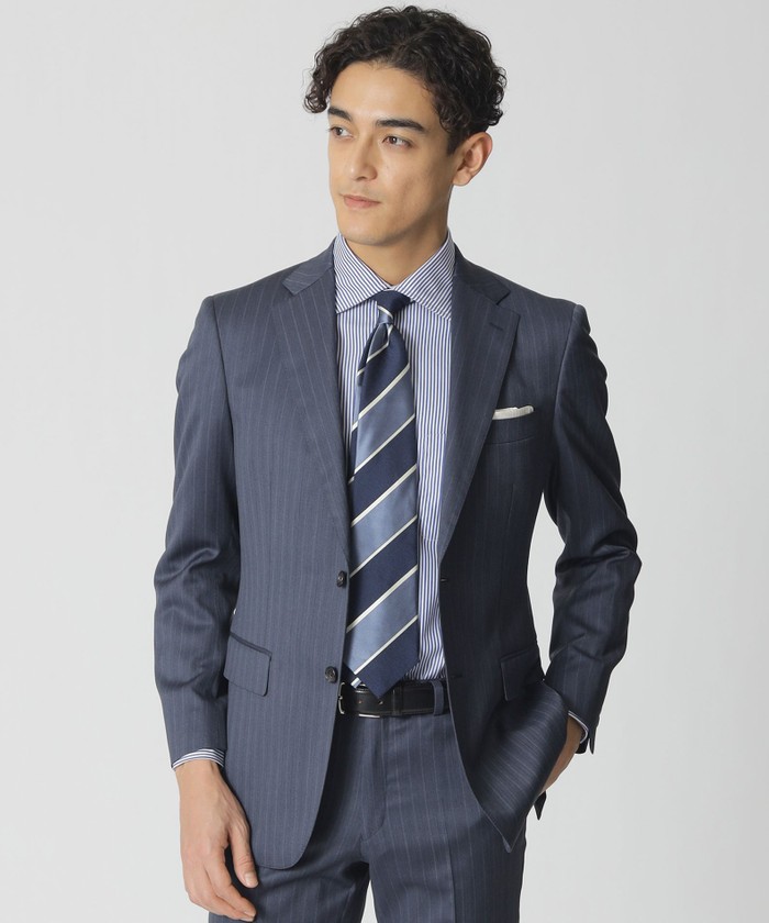 スーツ GLOBAL×EASTGATE MODEL】ウールオルタネイトストライプスーツ