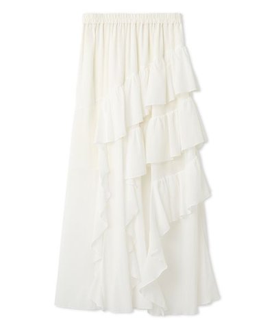 【WEB限定00サイズ】ラッフルフリルティアードスカート