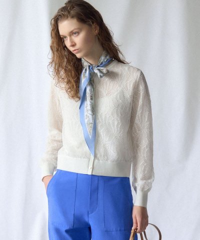 ラッセルレース ニット カーディガン