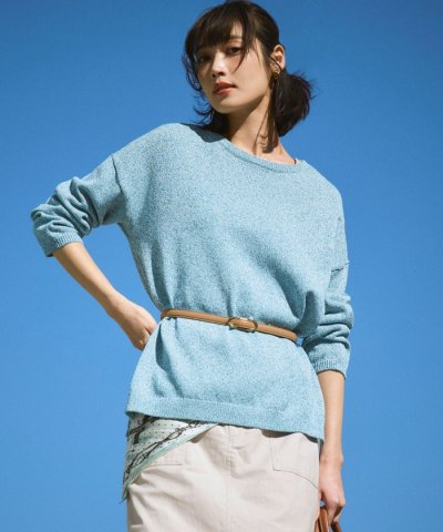 コットンギマムリネ チュニック ニット