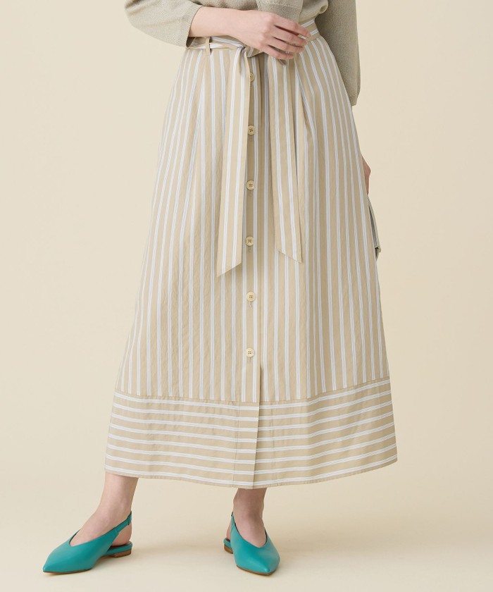 ビスコースナイロンドビーストライプ スカート(508756793)｜阪急百貨店