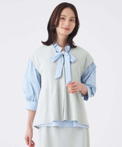 【ウォッシャブル】SET－UP KNITジレ