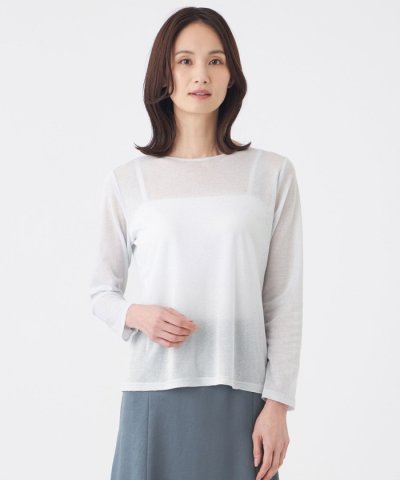 【ウォッシャブル】シアーラメフライスカットソー