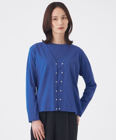 【接触冷感・ウォッシャブル】コットンフライスカーディガン