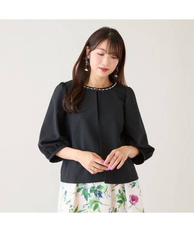 ローズティアラ RoseTiara 【UVカット/イージーケア】ノーカラージャケ