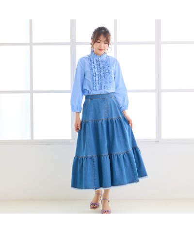 ローズティアラ RoseTiara ティアードデニムスカート