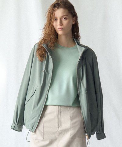 2WAY ストレッチタフタ ボリュームスリーブブルゾン