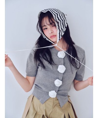 【WEB限定/ROSE Collection】モチーフボタンニットカーディガン