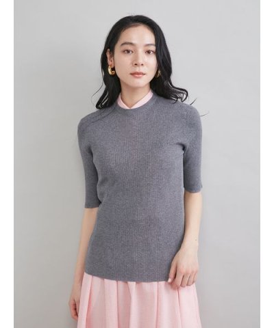 ＵＶケア半袖シアーリブニット