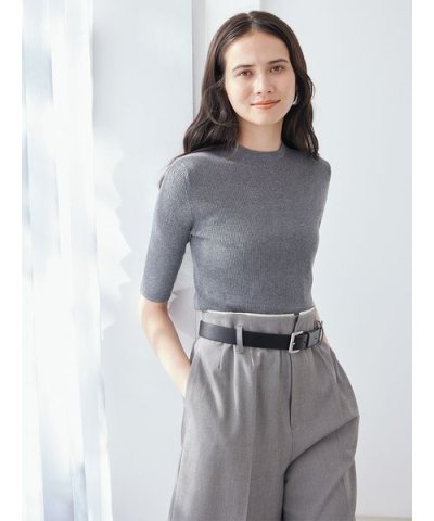 ＵＶケア半袖シアーリブニット