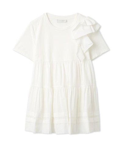 【洗える】ショルダーフリルチュニックカットソー