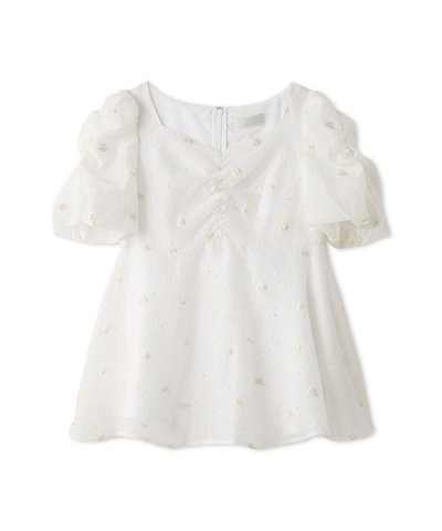 小花ジャガードペプラムブラウス