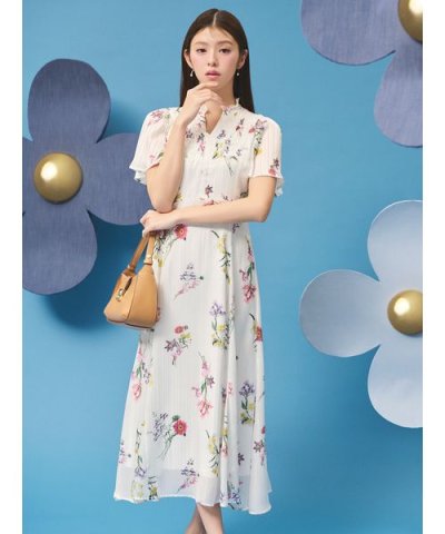 ボタニカルプリントワンピース