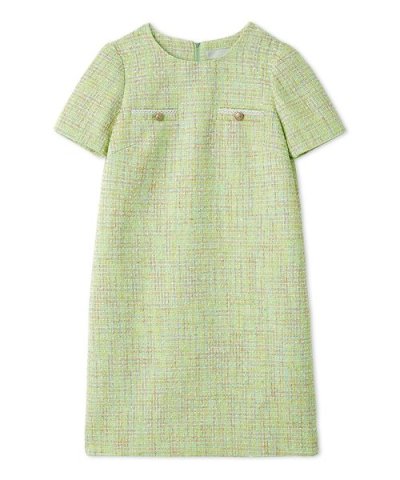 【セットアップ対応】ハーフスリーブツイードミニワンピース