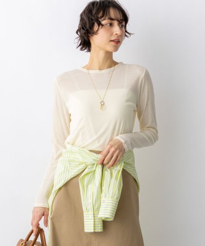 【見上愛さん着用】シアーフライス レイヤード ロンTEE