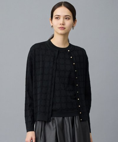 ジオメトリックアセテート カーディガン