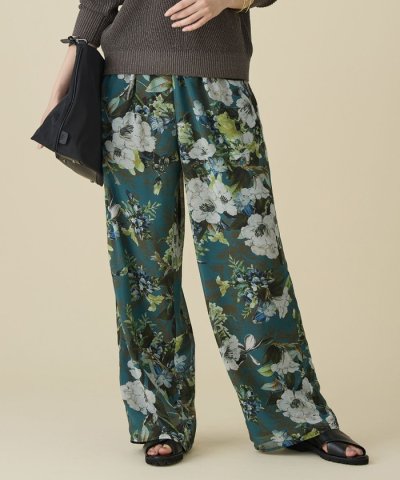 ボタニカルプリントドロスト パンツ