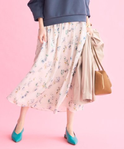 エアリーローン花柄プリント スカート