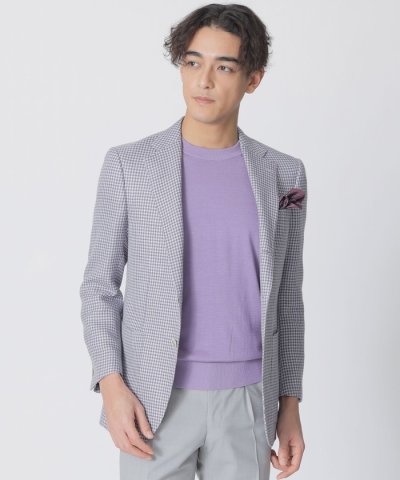 ウールリネン千鳥柄ジャケット