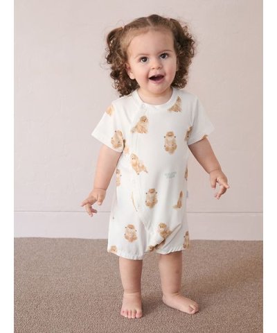 【BABY】ドッグ柄ロンパース