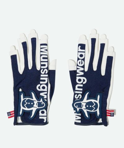 マンシングウェア MUNSINGWEAR ロゴプリントゴルフグローブネイルフリー