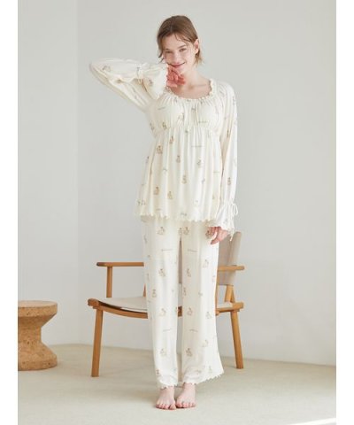 ラビット柄ロングパンツ