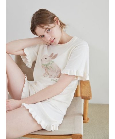 エアリーモコ裾フリルショートパンツ