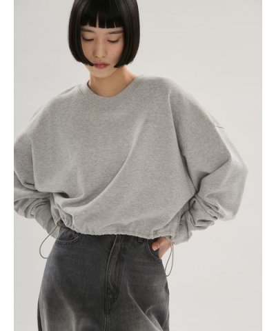 ラメ裏毛クロップドプルオーバー