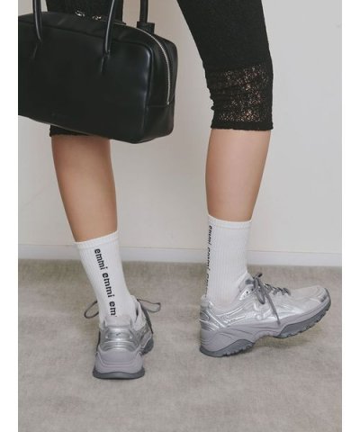 emmiロゴコットンリブソックス