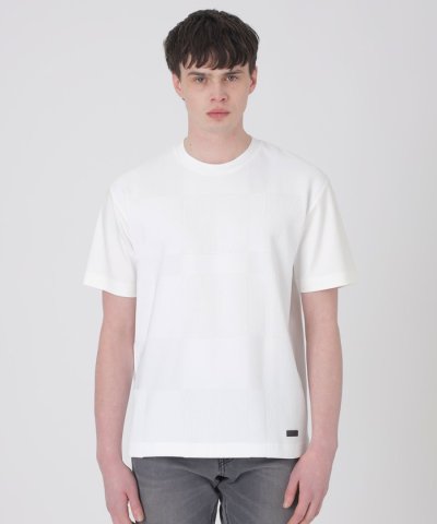 フェードカラーパネルシャドーチェックTシャツ